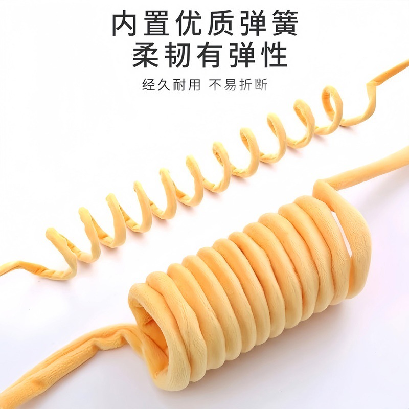 跨境热销猫咪悬挂式弹性逗猫棒猫玩具自嗨解闷兔毛球带铃铛发声
