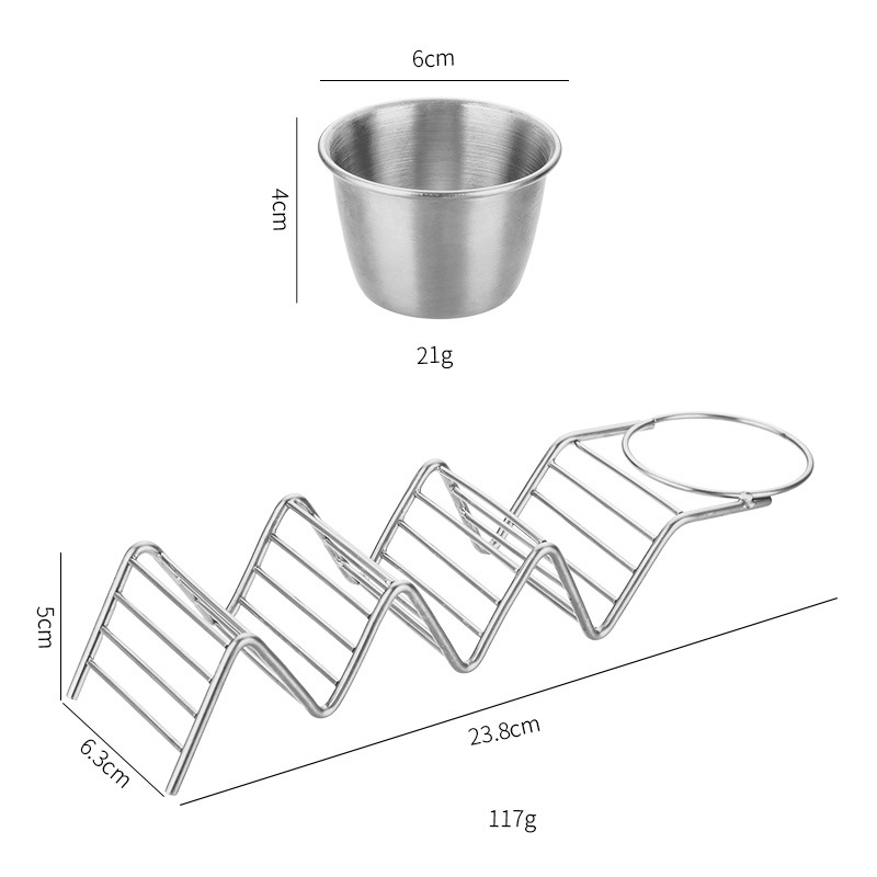Transfronterizo 201 acero inoxidable mexicanos panquequequeca de taco único soporte de taco soporte de taco soporte de taco