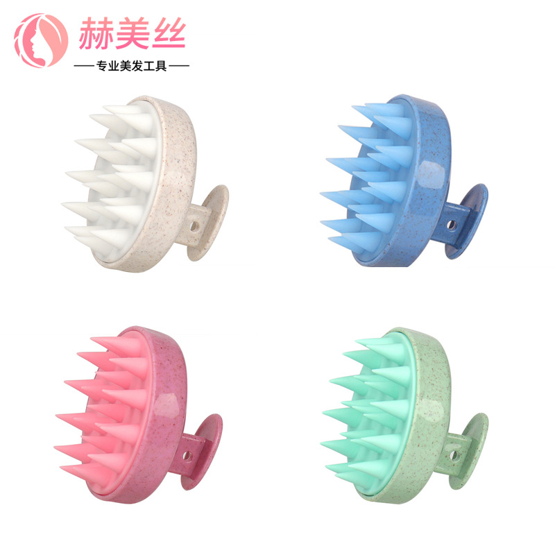 Factory spot massage shampoo brush artifact silicone shampoo brush scalp cleaning soft bath comb hairdressing tools