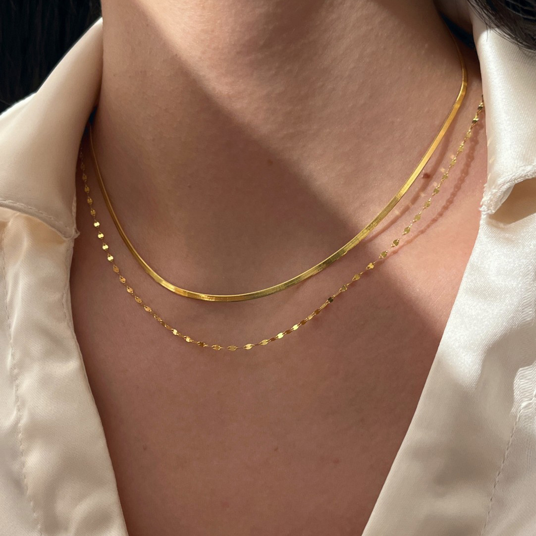 Daily Occasion Wholesale Jewelry Casual Simple Style Solid Color Titanium Steel Double Layer Necklaces