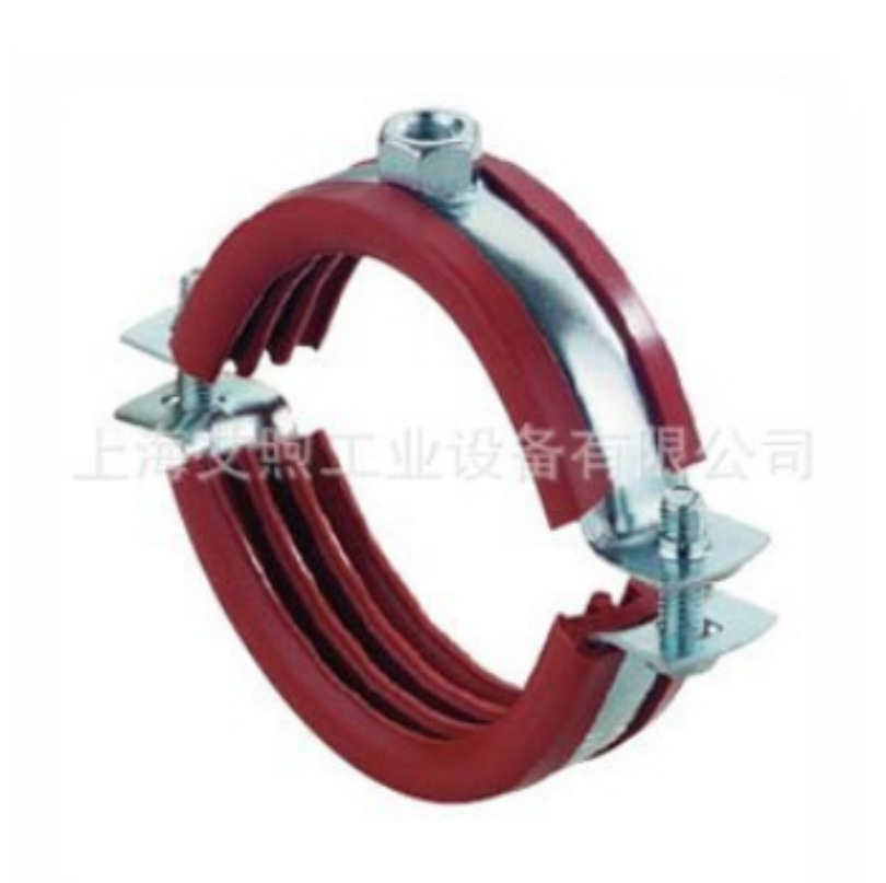 气体管道耐高温带胶管卡 抗震动重型带胶管夹 镀锌带胶管支架抱箍