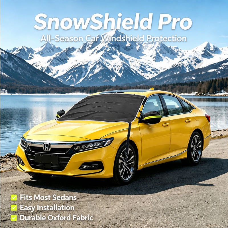 Car front windshield snow cover, cross-border outdoor winter 600D PVC-coated car snow cover, sunshade