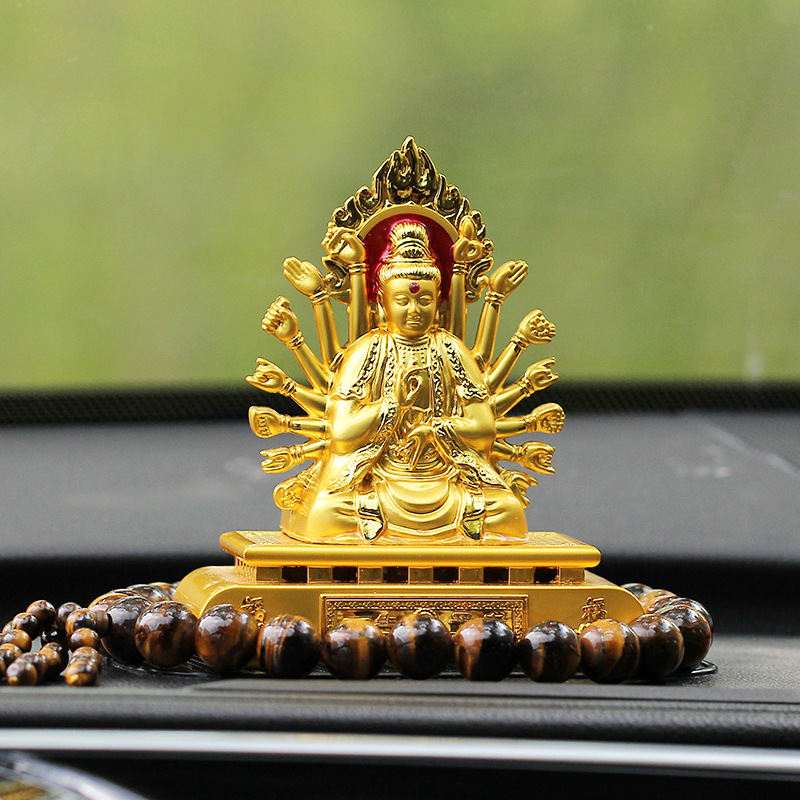 Car ornaments thousand hands Guanyin car interior accessories center console Buddha statue men's car car accessories alloy ornaments