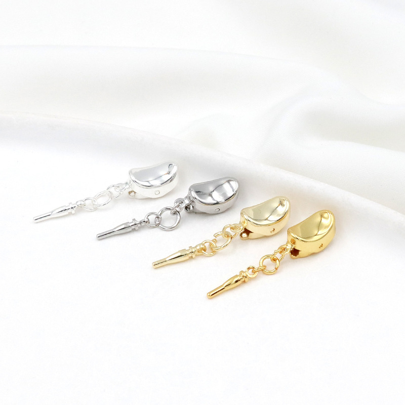 18K real gold color retaining silver ingot buckle pearl stick buckle necklace bracelet clip buckle diy manual connection accessories B66