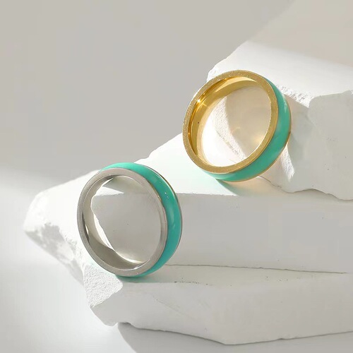 European and American niche titanium steel oil drop ring for women, Korean style minimalist stainless steel couple rings, cross-border jewelry wholesale