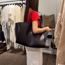 The Row肯豆同款小众marlo17手提购物袋托特包牛皮公文包腋下包女