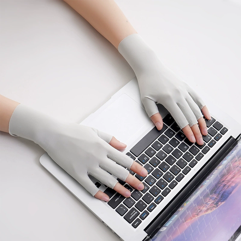 24 солнцезащитные перчатки женская весна и лето тонкий ультрафиолетовый маникюр открытый электромобиль