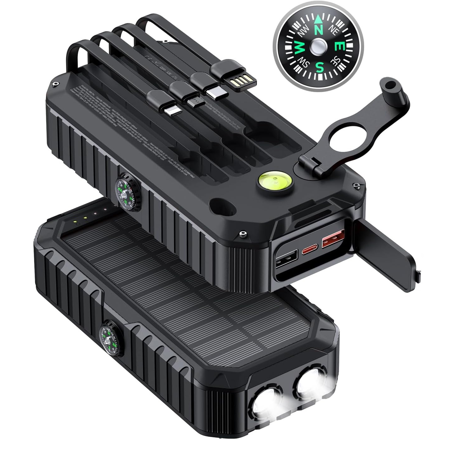 跨境CE/PSE认证手摇发电太阳充电宝hand crank Solar Power Bank