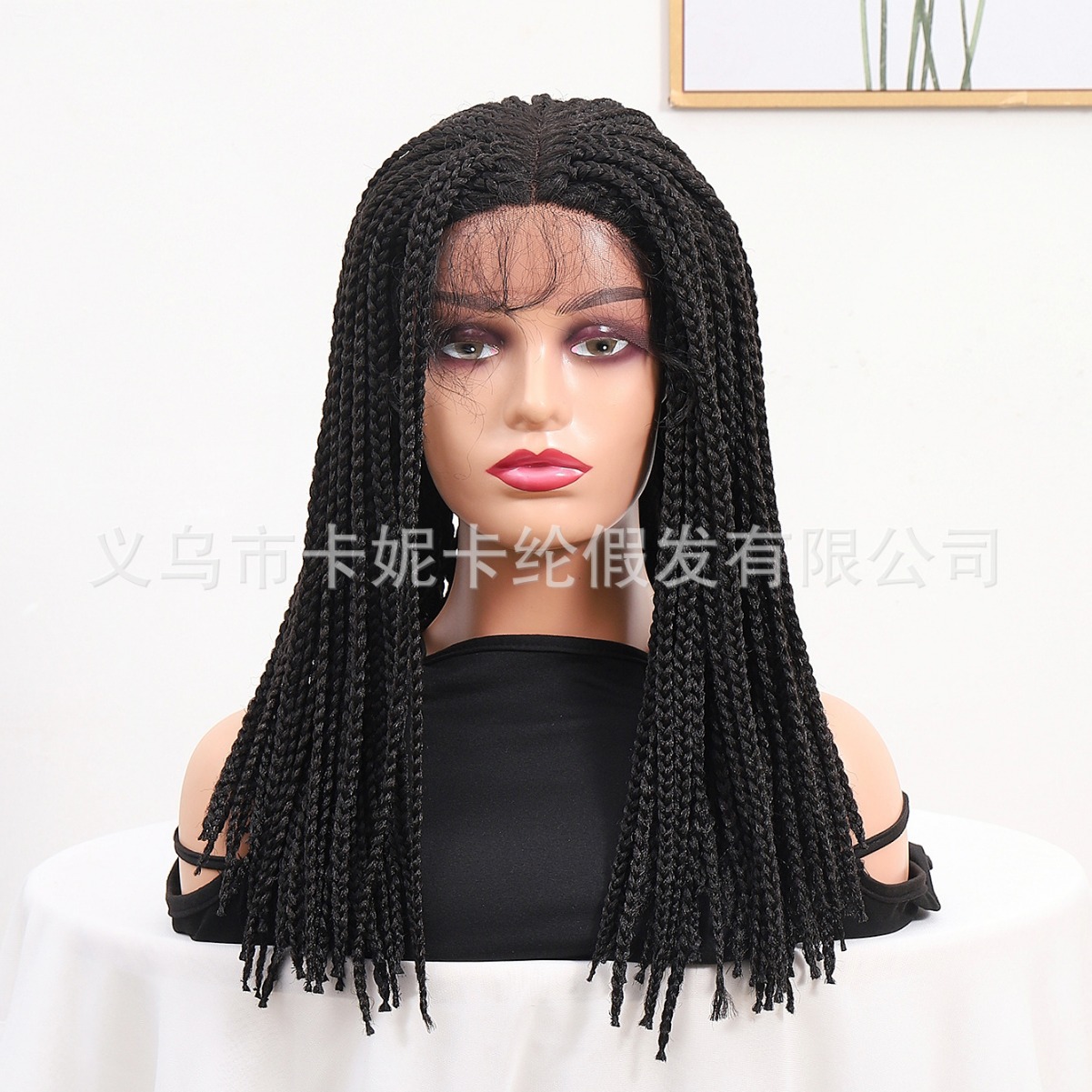 NEWLOOK nueva peluca corta de cola de caballo rizada negra transfronteriza europea y americana, casco de encaje de seda de cabello real