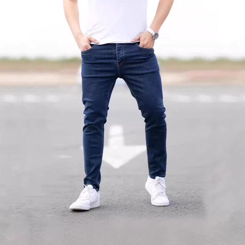 Cheap Supply from Foreign Trade Factories, One-Piece Dropshipping for Amazon, Men's Stretch Denim Skinny Jeans