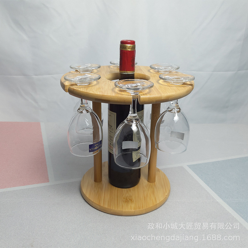 Bamboo Red Wine Cup Holder Creative Inverted Hanging Household Wine Cabinet Decoration European Style Simple Hanging Cup Holder High Foot Cup Holder