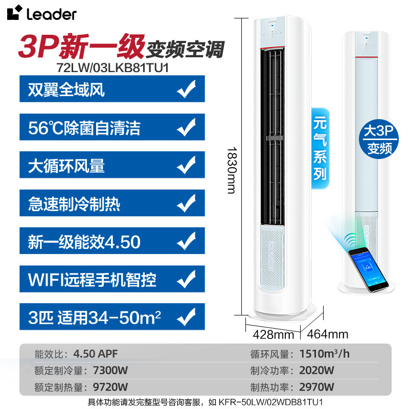 ハイアール・スマートホームは、涼しく快適な空調用の1.5馬力のインバーター冷暖房小型赤い花の統率者を製造しています。|undefined