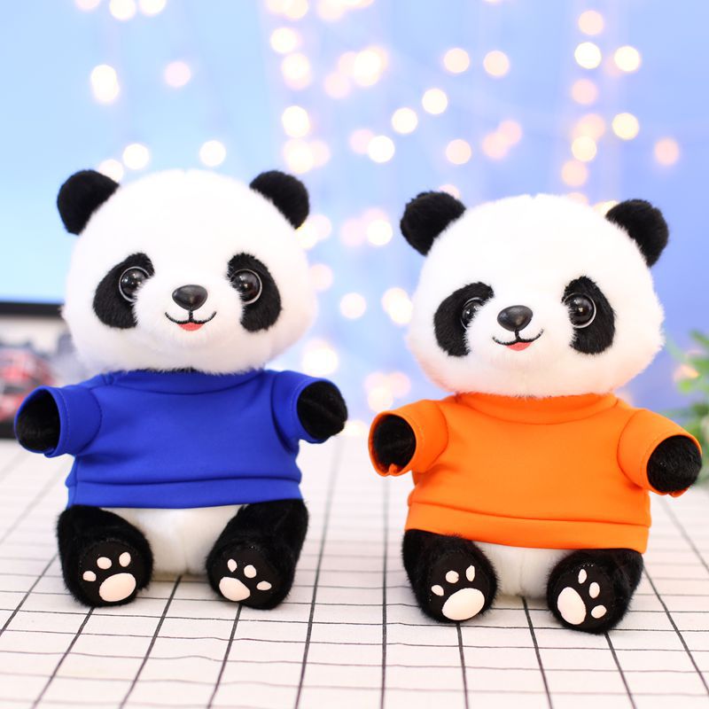 청두 국보 팬더 스웨트 셔츠 팬더 플러시 장난감 드레싱 천 인형 사천 관광 기념 선물 인쇄 로고