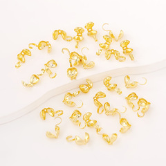 保色銅鍍18K真金桃心包扣愛心收尾連接卡扣diy串珠飾品配件 B81