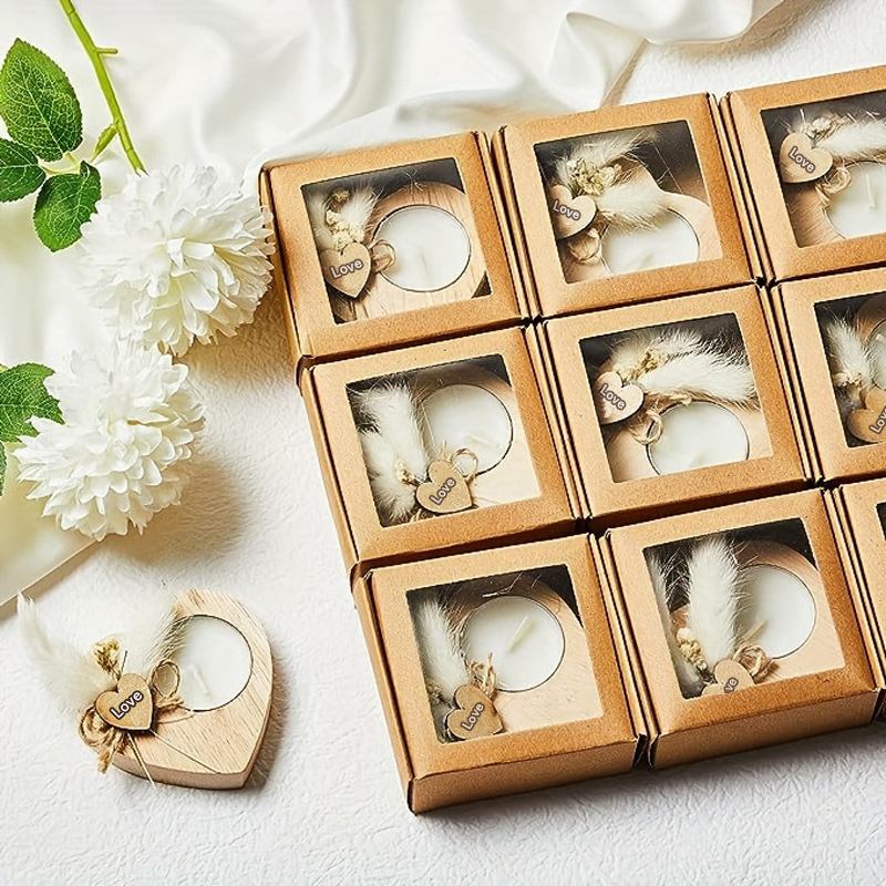 Holiday, Wedding, Festival Occasion Valentine'S Day Thanksgiving Romantic Dried Flower Heart Shape Wood Paraffin