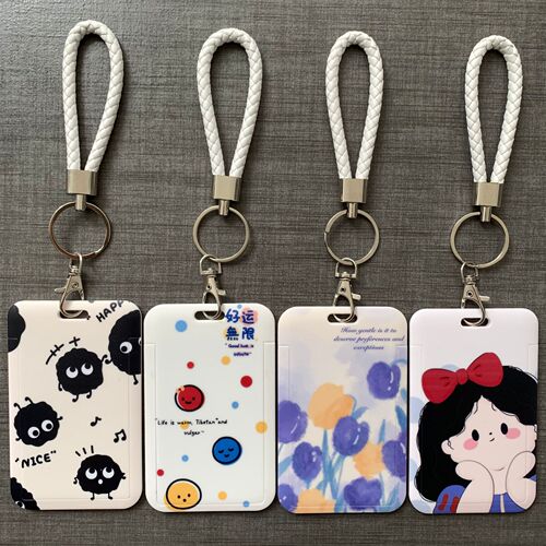 Cute cartoon card set, meal card, student ID card, work permit, school card, bus card, access control, campus hard transparent protective cover