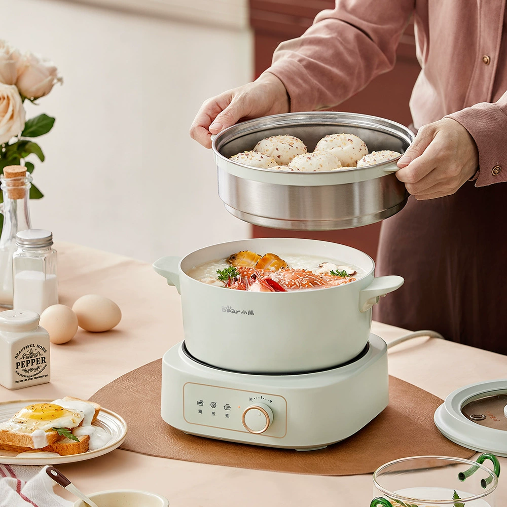 Маленький медвежонок (Bear) DHG-D25G2 электрический кухонный горшок, электрический горячий горшок 2.5 л, разделяемый электрический вок, керамический нагреватель для дома