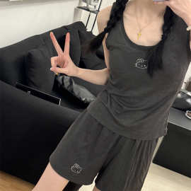 莫代尔棉睡衣女夏季可爱凯蒂kt猫薄款卡通背心短裤可外穿家居服