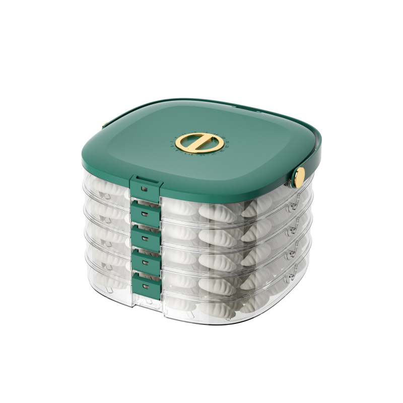 家庭用大容量タッパー手持ち式多層餃子皿収納ケースタイム冷凍カオス餃子ケース付き|undefined