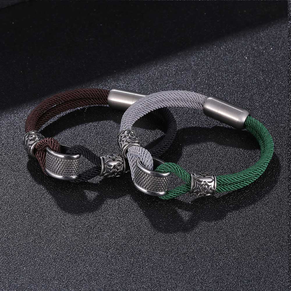 45g Weight 304 Stainless Steel Pendant Material Bracelets Classification Milan Rope Chain Material Cord String Chain Type Street Occasion 304 Stainless Steel, rope Material Color Block Pattern All Seasons Season Men's Gender Plating Design Streetwear Style Streetwear Color Block 304 Stainless Steel Rope Plating Men's Bracelets Men Cord & Leather Bracelets 无