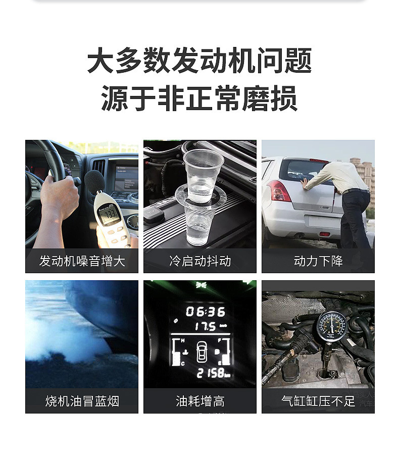 Car Engine Fuel Consumption Reducer, Noise and Vibration Suppressor, Powerful Anti-Oil Burning Agent, Anti-Wear Protection Oil Additive