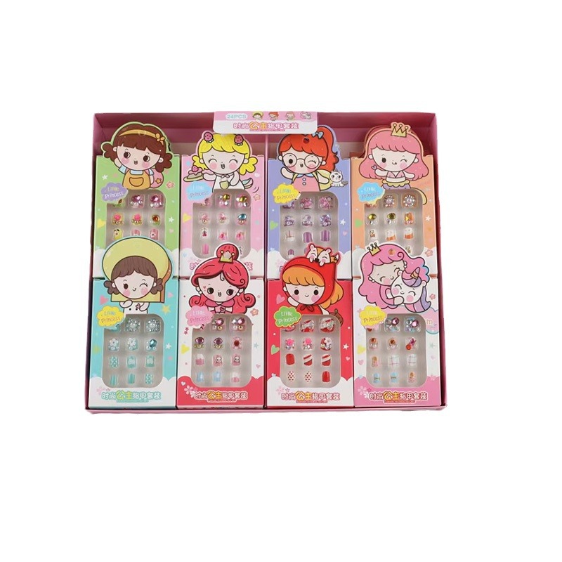 Pegatinas de uñas largas nuevo adulto parche de uñas impermeable niños estudiante diamante tridimensional desgaste uñas desmontable