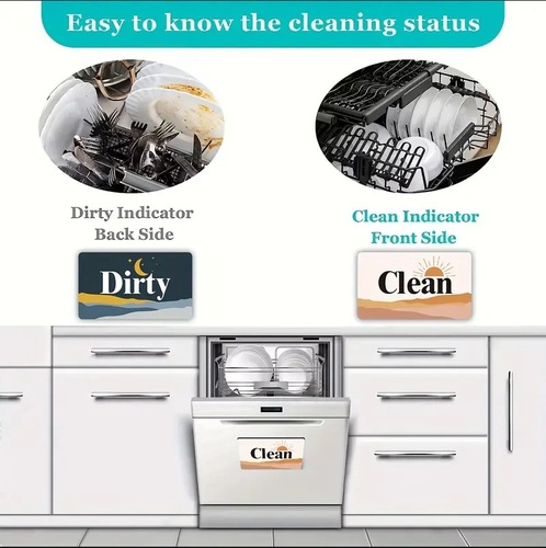 dirty clean magnetic refrigerator stickers cross-border foreign trade new kitchen dishwasher refrigerator decorative magnetic stickers