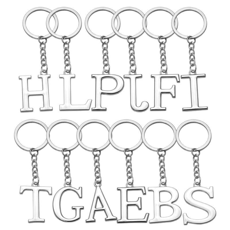 Inglés carta llavero bolsa colgante 26 letras mayúsculas y minúsculas y números llavero europeo y americano pequeño regalo personalización