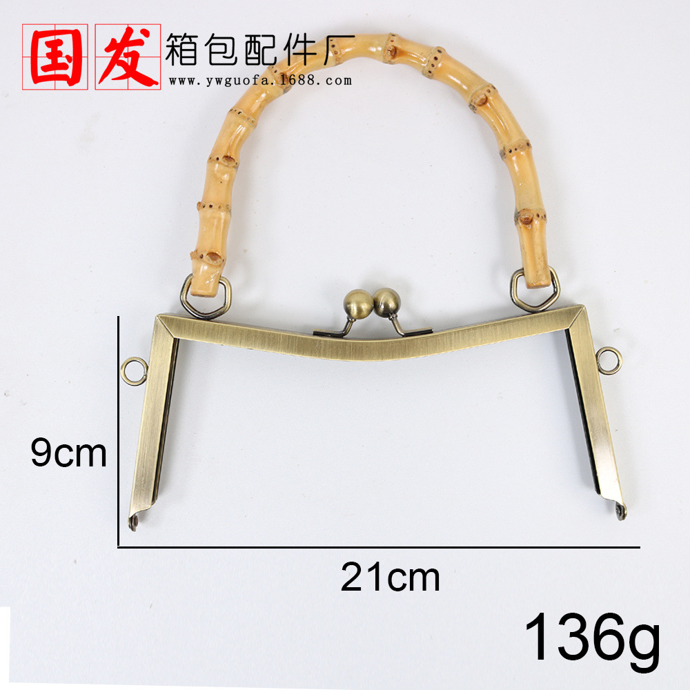 Agujero de tornillo 20,5 cm cóncavo cintura de bambú brillante oro de mano de bambú real oro de mano de mano de mano