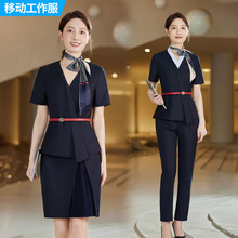 面试官中国移动公司2023新款工作服女衬衫夏装短袖营业员工装工服
