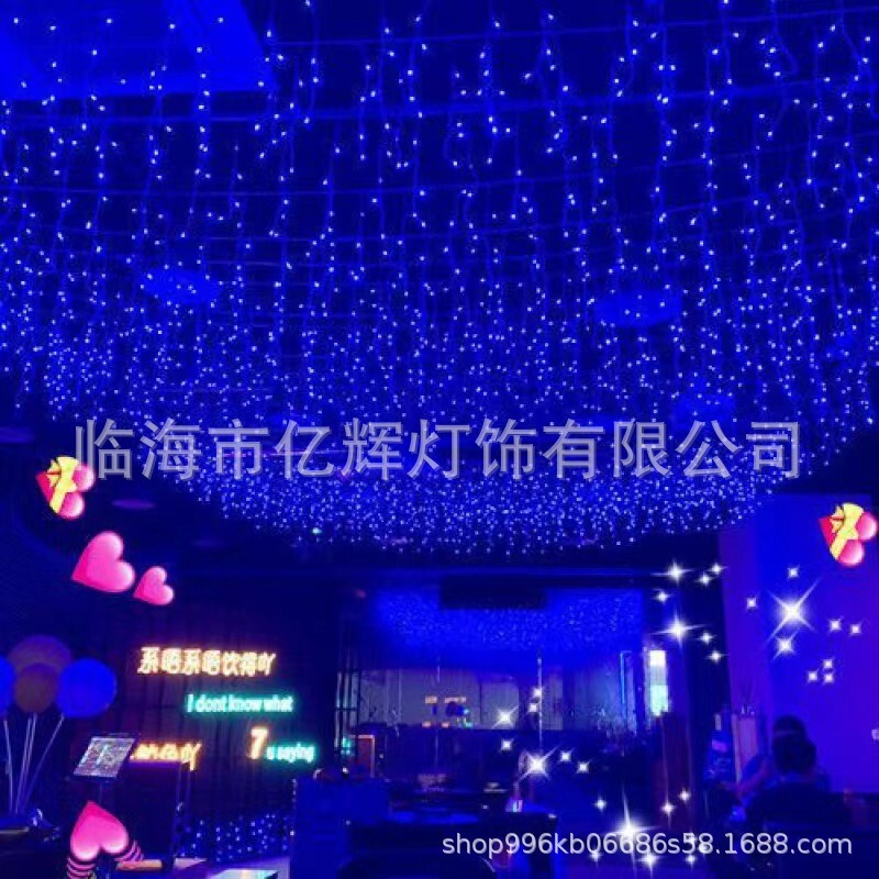 led 防水瀑布灯节日灯闪灯冰条灯窗帘灯户外满天星灯串室外星星灯|undefined