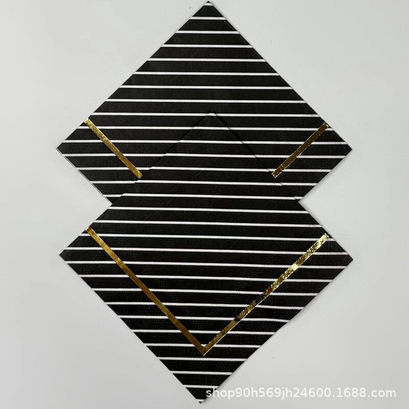 Special Offer Three-Layer Hot Stamping Paper Towels Black Stripesd Colorful Printed Napkins Wedding Birthday Restaurant Takeaway 20 Sheets Special Offer Three-Layer Hot Stamping Paper Towels Black Stripesd Colorful Printed Napkins Wedding Birthday Restaurant Takeaway 20 Sheets