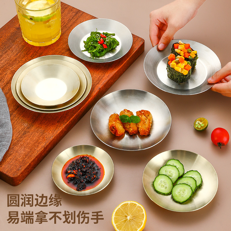 Creativo 304 de acero inoxidable plato de aperitivos plato de encurtido plato de sushi japonés comercial plato de cocina plato de cena plato de inmersión image 2