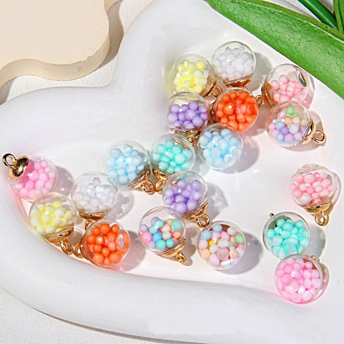 Botella de vidrio de burbuja transparente, bola de vidrio de color de ensueño, joyería para el cabello diy, pulsera, colgante, llavero image 4