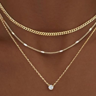 Amazon's New Cross-Border Round Pendant Necklace, Fashionable Layered European and American Style Women's Neck Chain, Personalized Matching