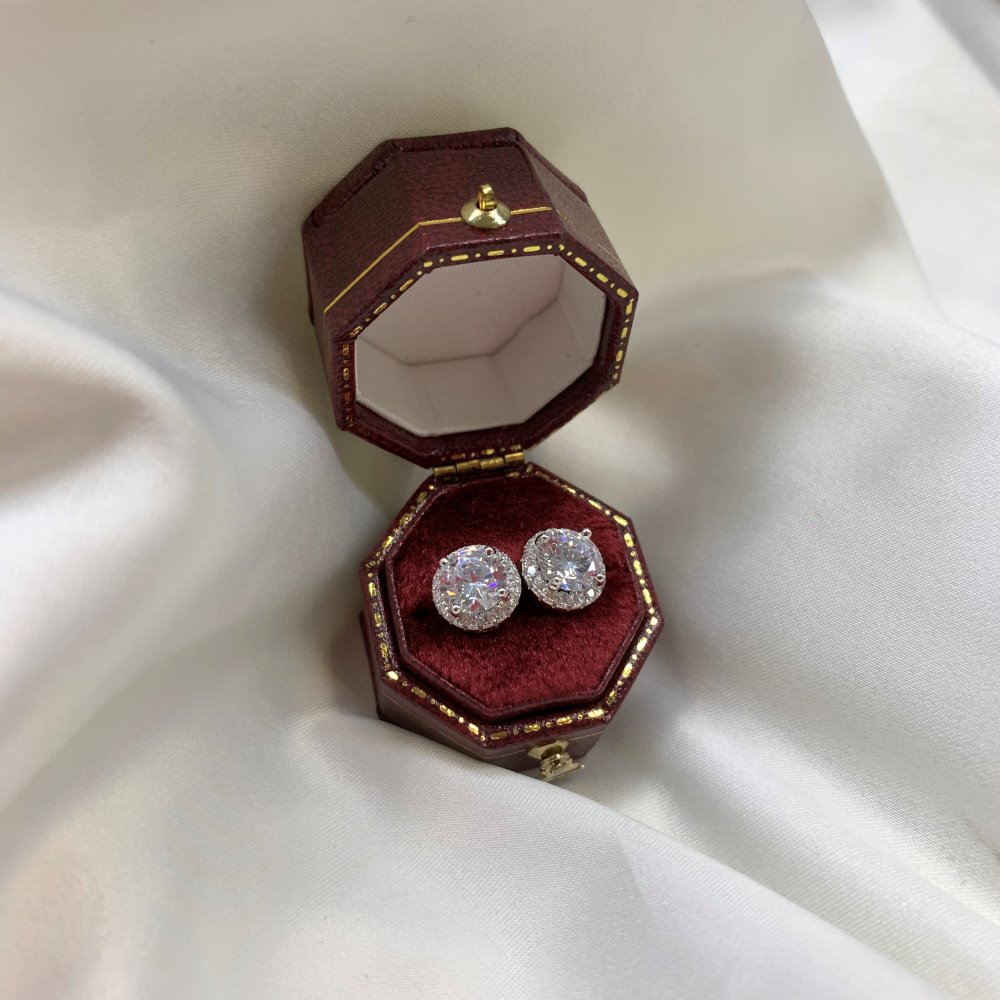 Women's Gender Plating, Inlay Design 1 Pair 925 Sterling Silver Zircon Geometric Ear Studs