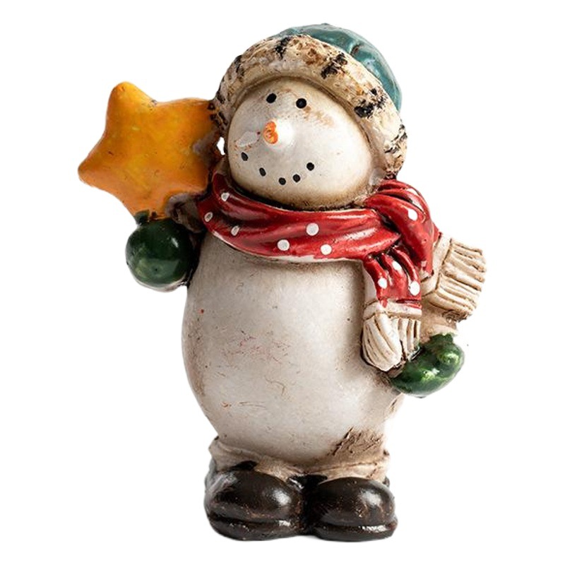 Resina vieja muñeco de nieve decoración de escritorio decoración colorida pintada a mano hace viejos retro americanos mostrador decoración