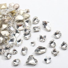 尖底美甲钻配饰白色水晶玻璃钻美甲贴饰品爱心肥方手机壳DIY钻饰