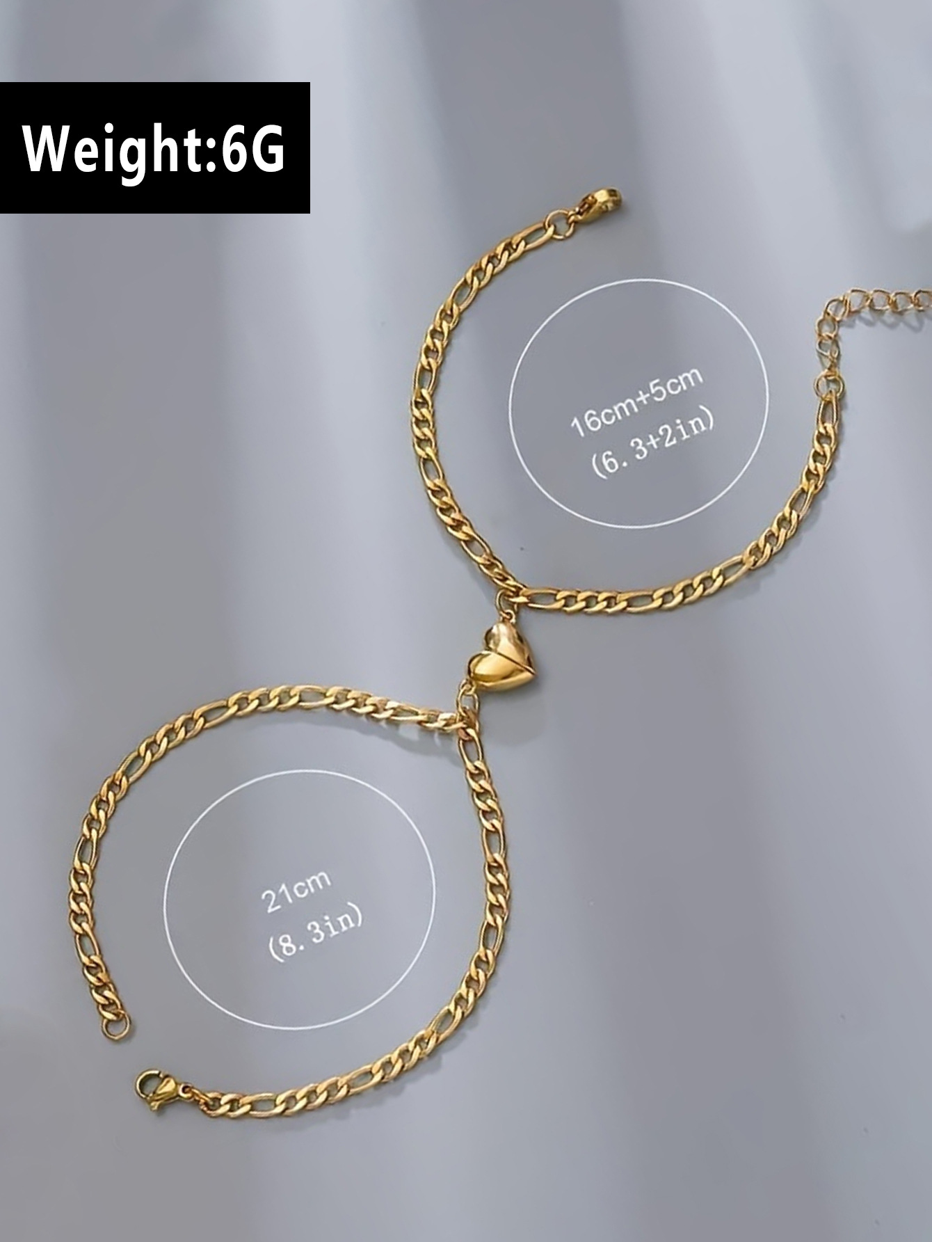 16g Weight 0.03µm Gold Plating Thickness Lady Geometric Titanium Steel Plating Men's Bracelets Men's Chain Bracelets