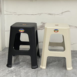 Plastic Stool Cream Style Home Thickened Adult Rubber Stool Nordic Chinese Style Adult Footstool Can Be Stacked for Backup