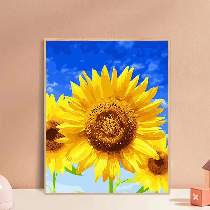 Pintura al óleo digital de bricolaje Rosa hecha a mano relleno de color pintura al óleo curación hecha a mano simple flor sala de estar pintura decorativa Generación de cabello