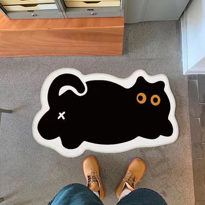 かわいい異形の不規則なカシミヤのじゅうたんの浴室の厚い毛の吸水の足のマットの猫のじゅうたんのラベルをまねて代行します。|undefined