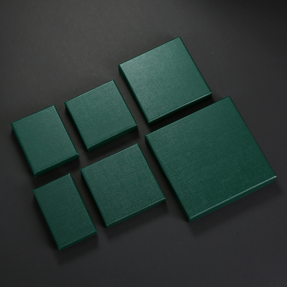 跨境绿色牛皮纸饰品盒耳钉吊坠首饰套装礼品盒纸盒批发环保耳环