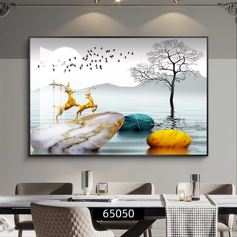 Fulu Meiman decoración de comedor moderno y simple pintura de decoración de la pared de la mesa de comedor de lujo ligera pintura de mural de comedor