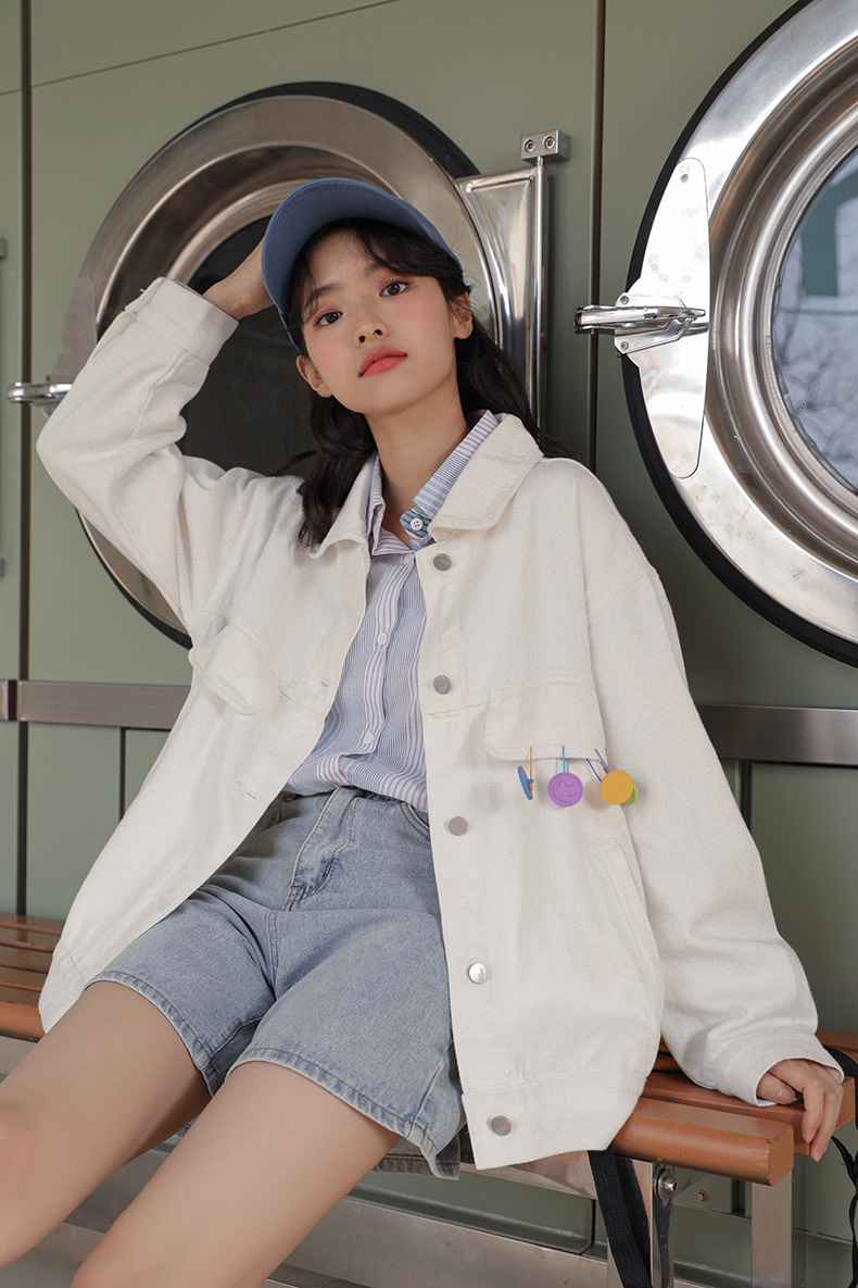 ホワイト ホワイトデニムジャケットレディース22春 レディース服 サイズ