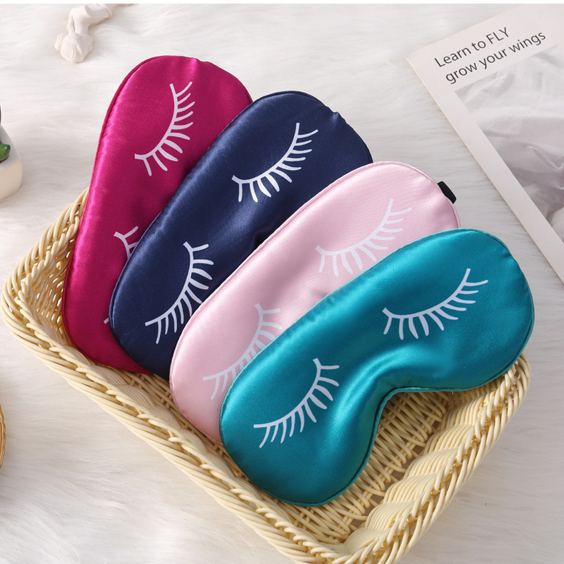 Eyelash Artificial Silk Eye Mask Relieve Fatigue Texture Breathable Comfortable Home Sleeping Eye Mask Eye Shield Lunch Break Travel display picture 2