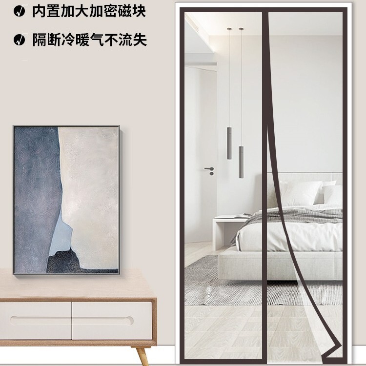 Winter Transparent Door Curtain Warm Windproof Household Partition Curtain Magnetic Absorption Self-priming Thickened Bedroom Anti-cooling Air Conditioning Curtain