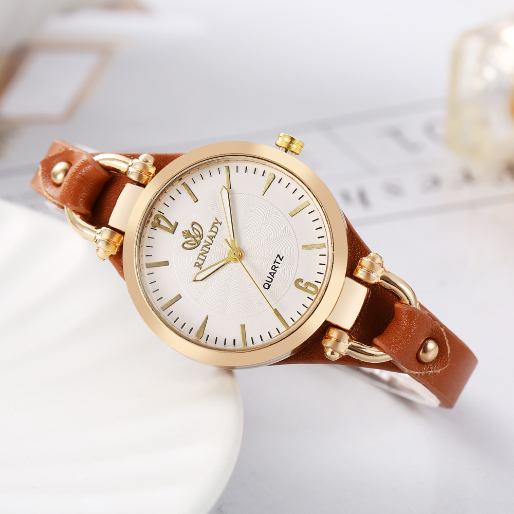 热卖新款女士石英细皮带表盘手表时尚简约学生手表wish速卖通代发