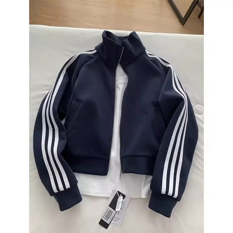 藏青色外套女款春秋短款上衣连帽卫衣棒球服开秋穿搭2025新款秋装|undefined
