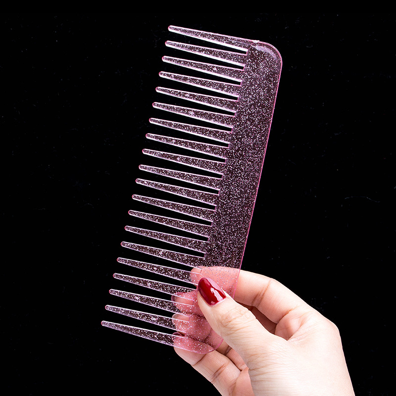 Peine Plano Rectangular de Dientes Anchos de Plástico, Masajeador, Desenredante, para Cuidado del Cabello image 6